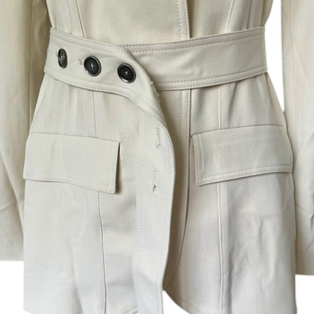 ZARA SRPLS Collection Women Blazer Jacket Belted Off White Bloggers Fav Med NWT - Picture 6 of 16